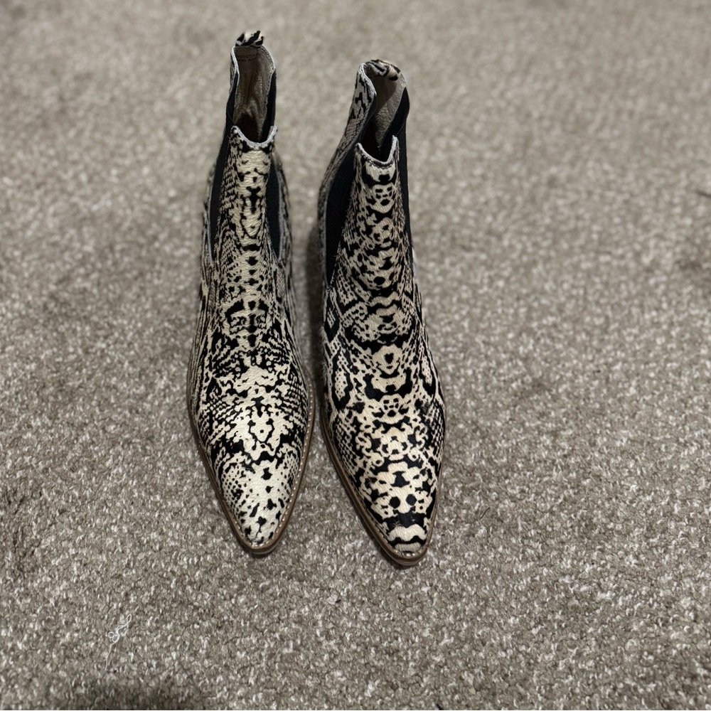 Calf Hair Snakeskin Patterned Women's Ankle Boots